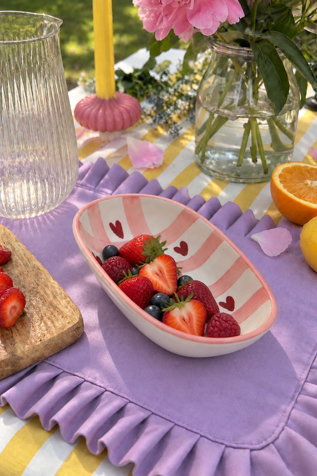 Sweetheart Checks Ceramic Serving / Trinket Bowl