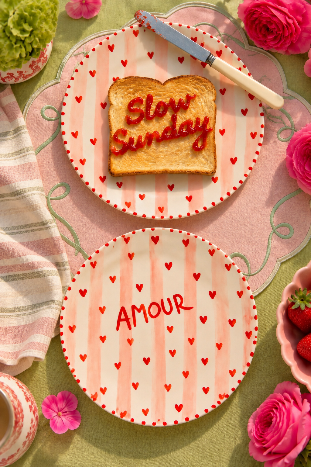 Amour Heart Handmade Ceramic Plate