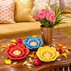 Florika Ceramic Diya / Tealight Holder Set  of 3 – Diwali edit