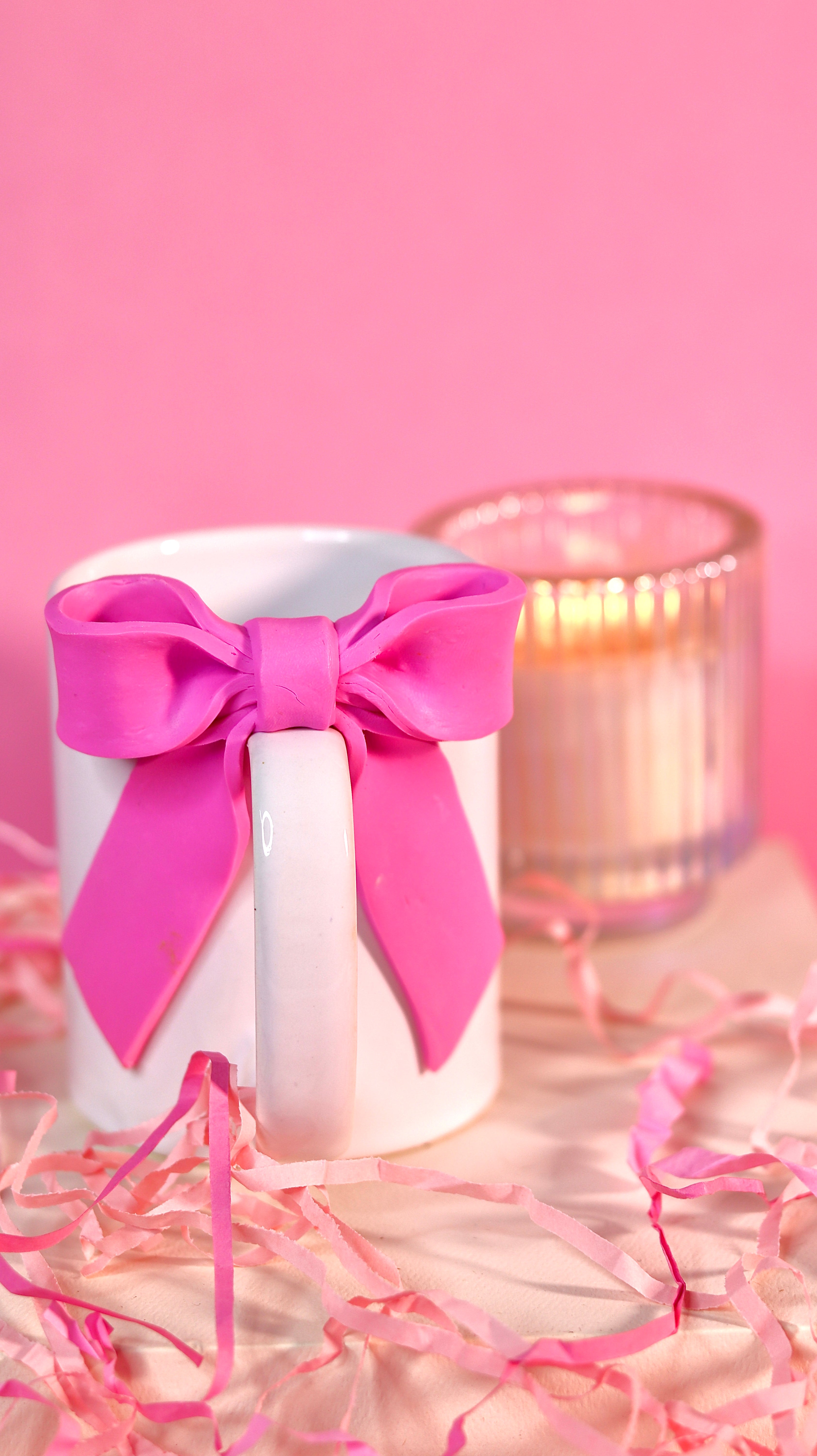 Pink bow coffee mug