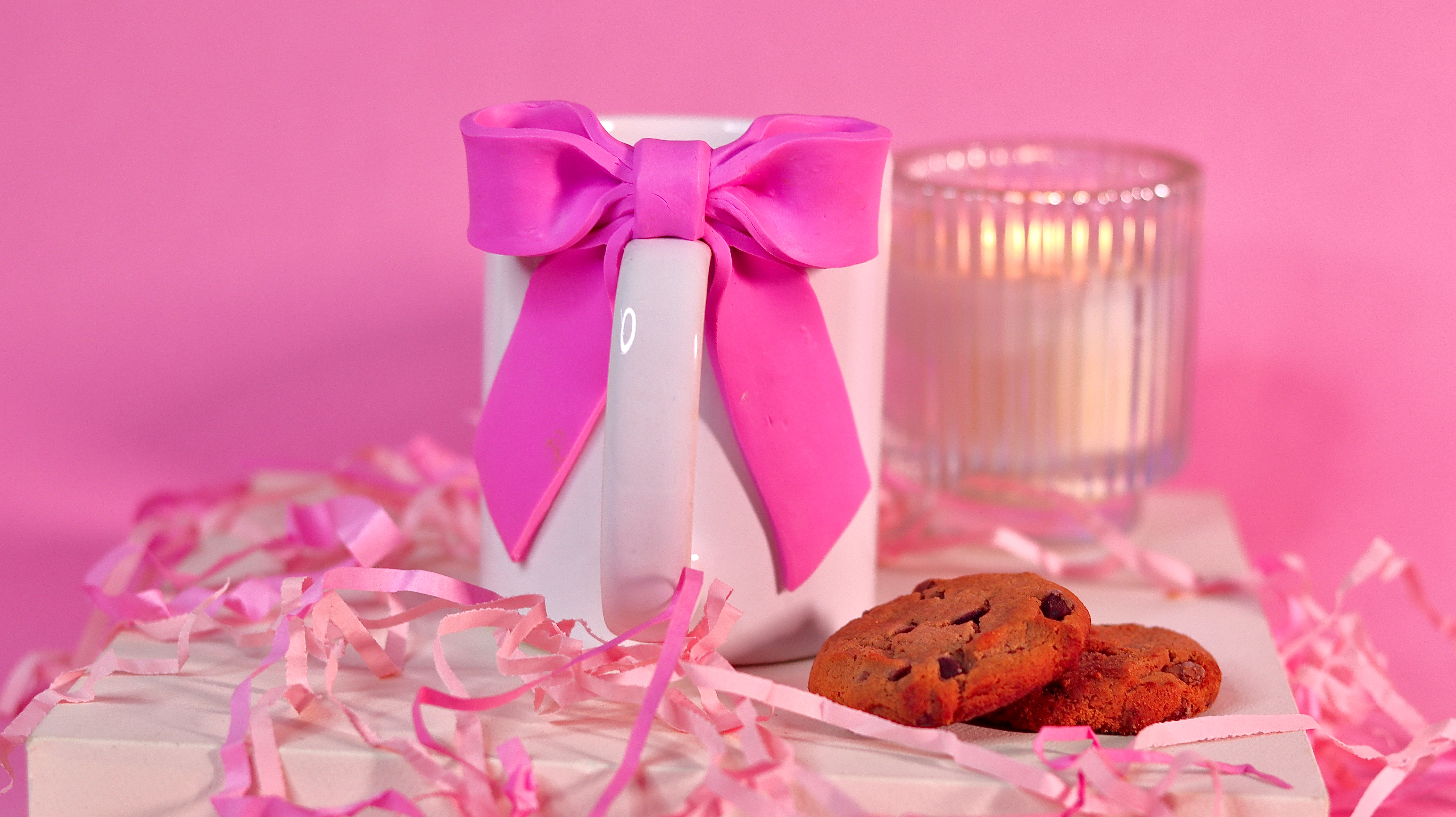 Pink bow coffee mug