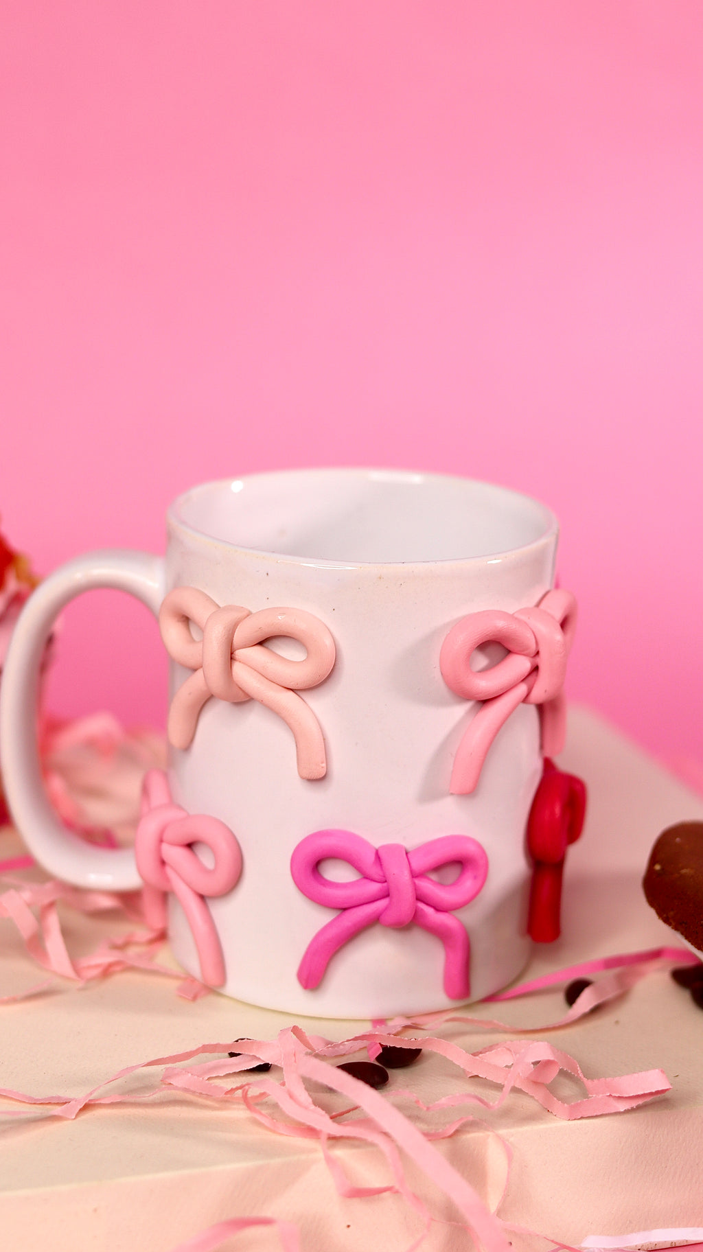 colourful 3d bow ceramic mug