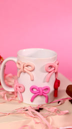 colourful 3d bow ceramic mug