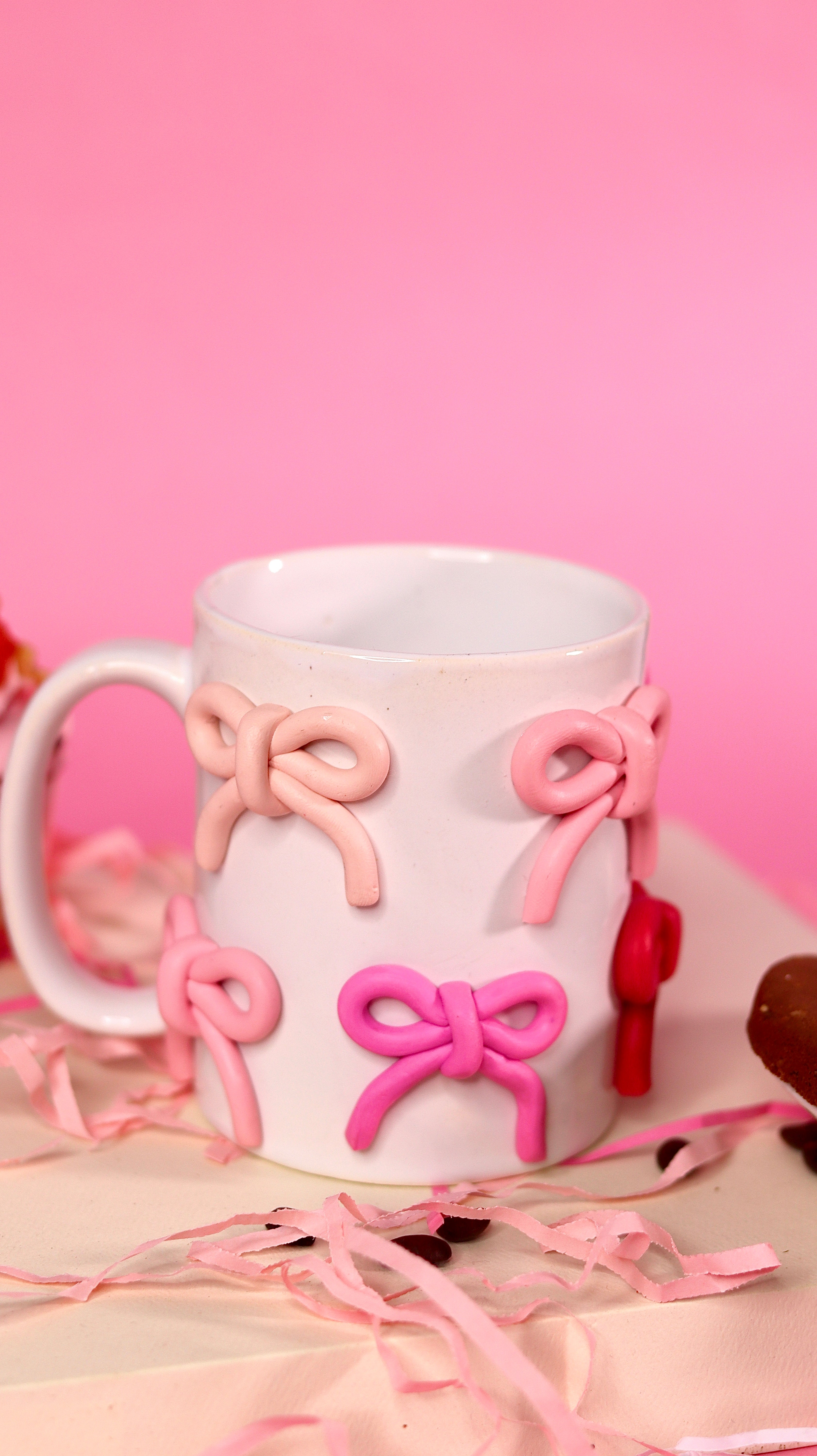 colourful 3d bow ceramic mug