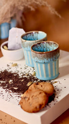 Kadak-e-Kulhad ceramic tea cups inspired by Indian cutting chai culture in pastel hues by KLAEORA