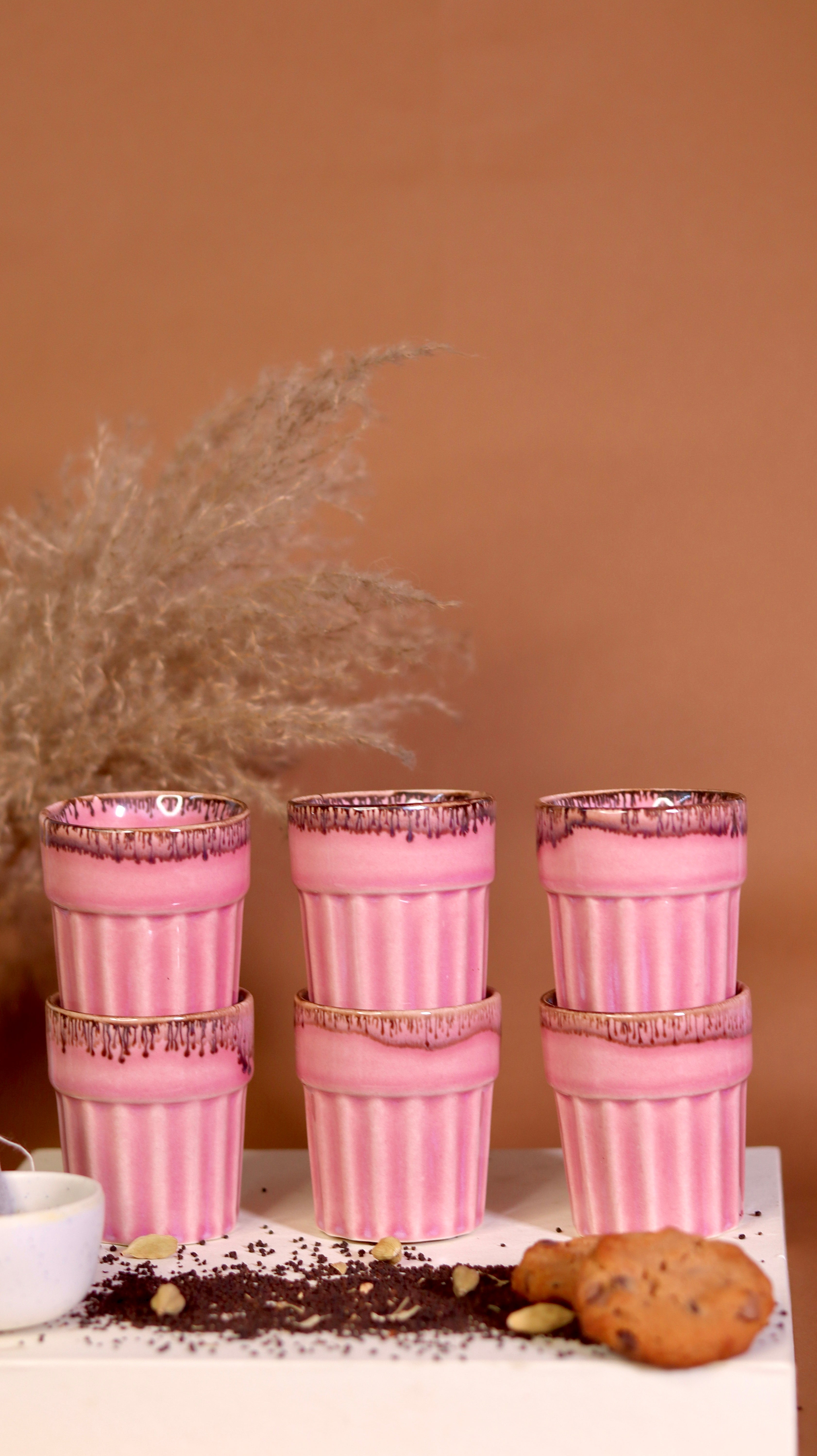Kadak-e-Kulhad ceramic tea cups inspired by Indian cutting chai culture in pastel hues by KLAEORA