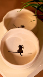 ceramic cat printed bowl