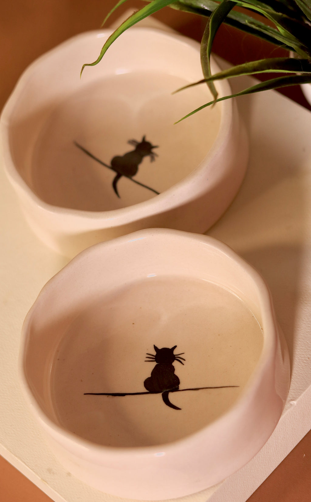 ceramic cat printed bowl
