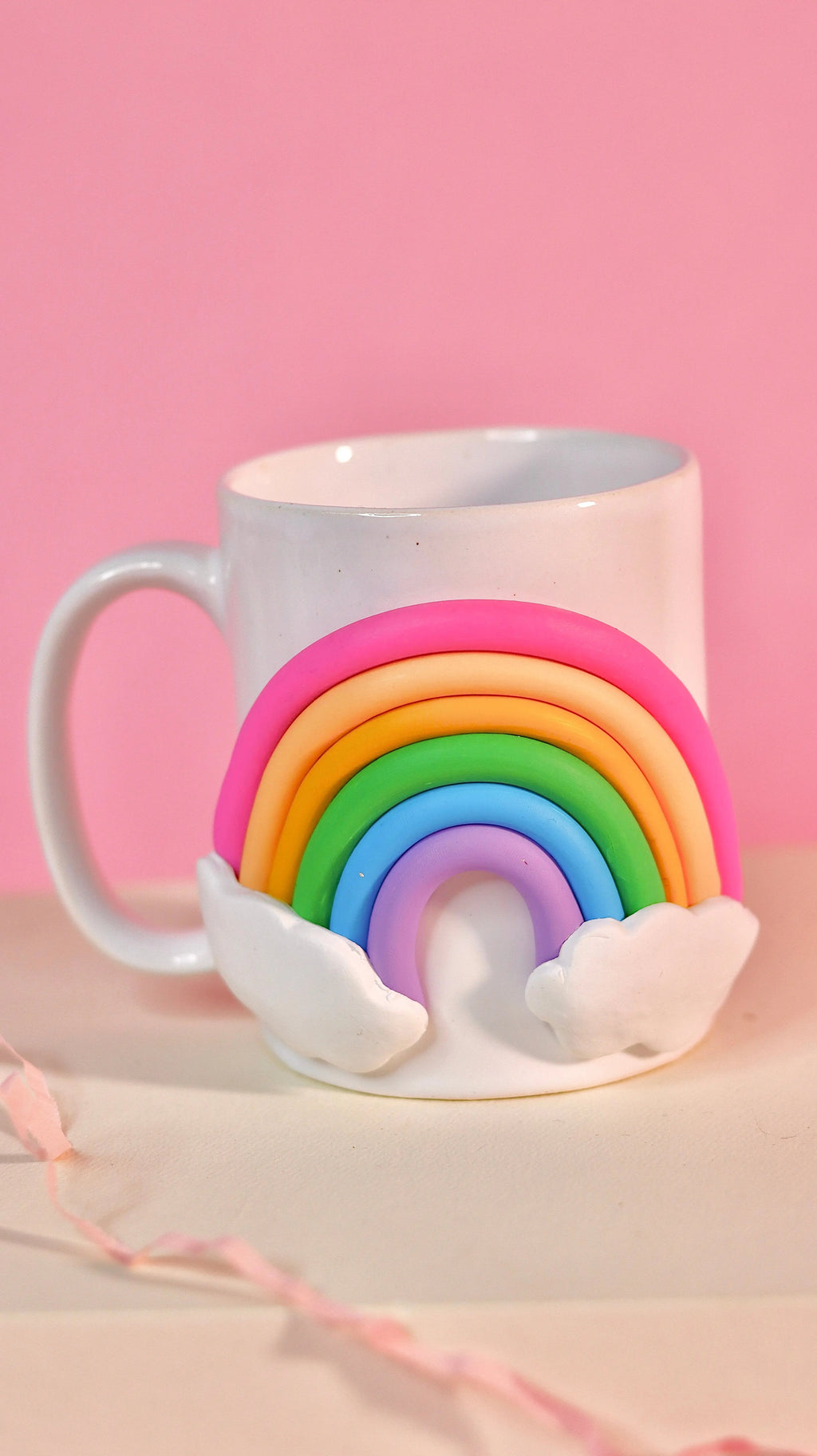  ceramic mug with 3D rainbow and cloud