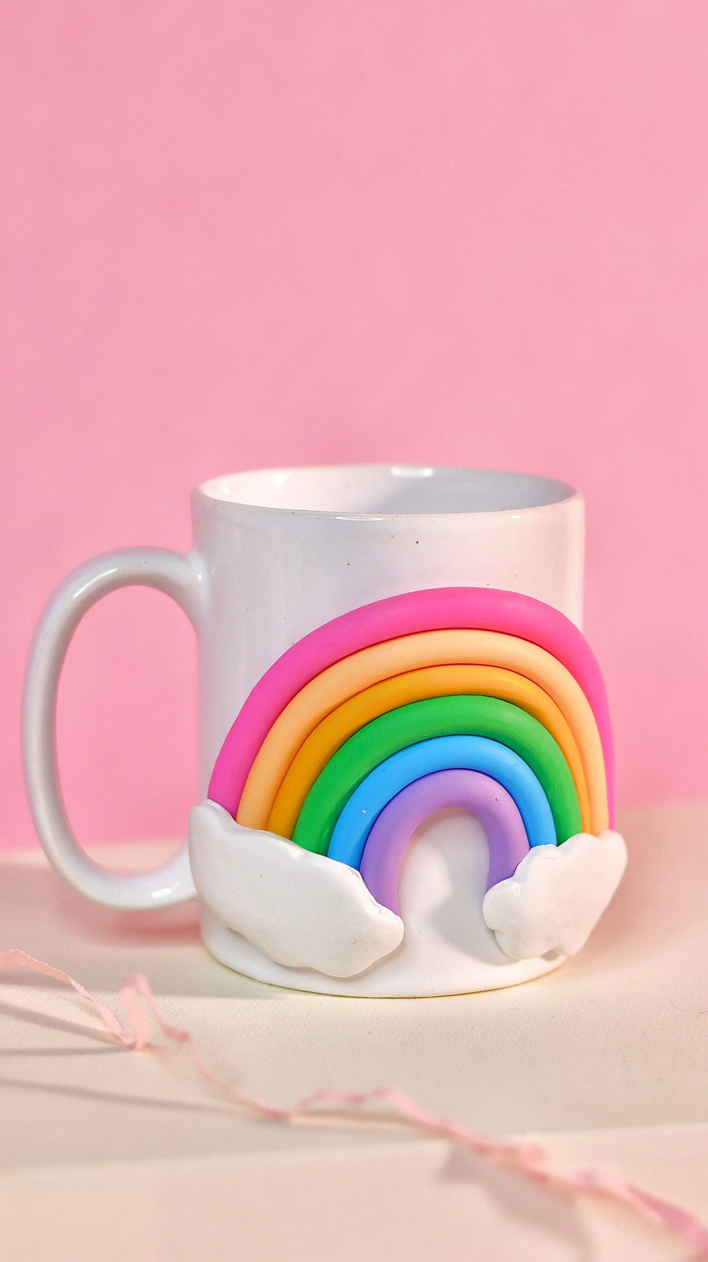  ceramic mug with 3D rainbow and cloud