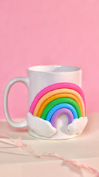  ceramic mug with 3D rainbow and cloud