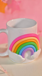  ceramic mug with 3D rainbow and cloud
