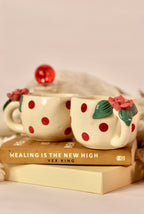 3d red rose ceramic cup