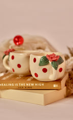 3d red rose ceramic cup
