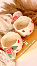3d red rose ceramic cup
