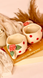 3d red rose ceramic cup