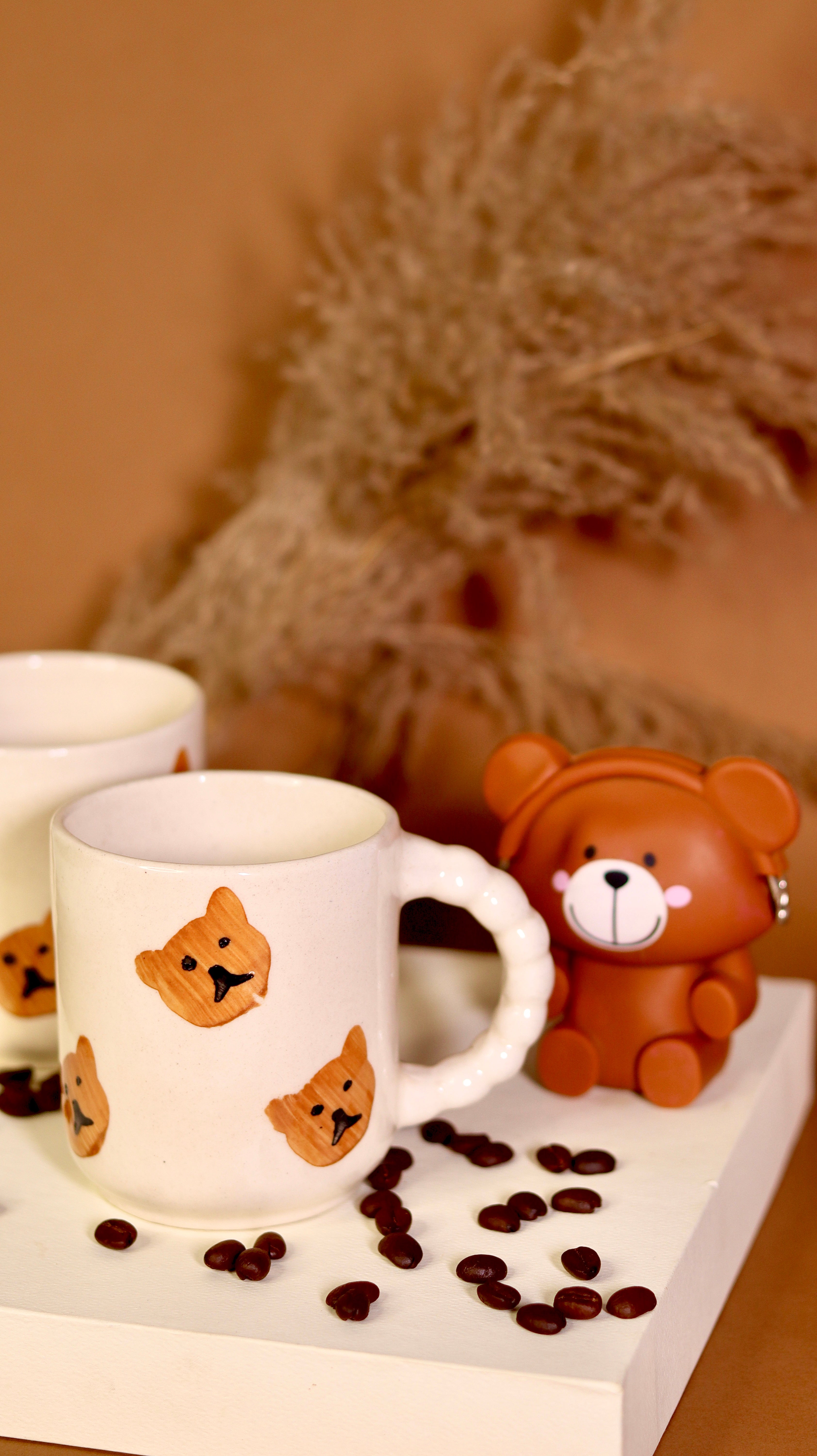 brown teddy bear ceramic mug