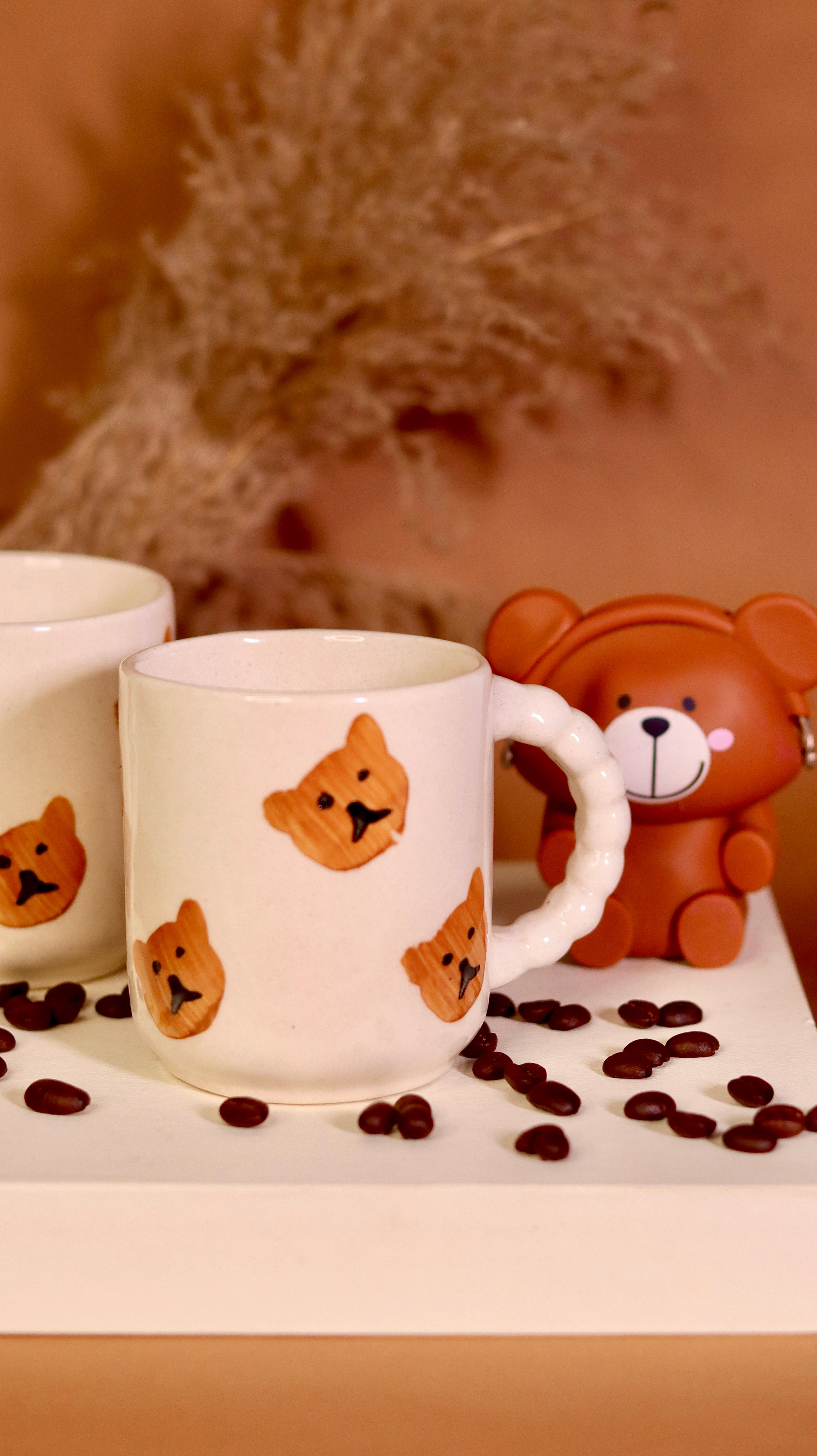 brown teddy bear ceramic mug