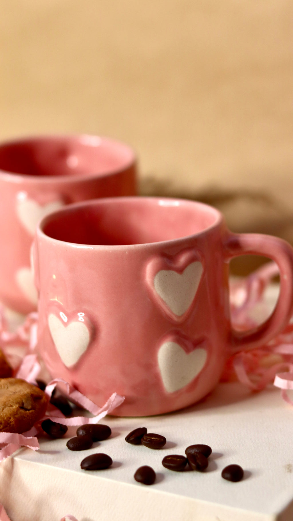 Pink 3d pop heart Mug