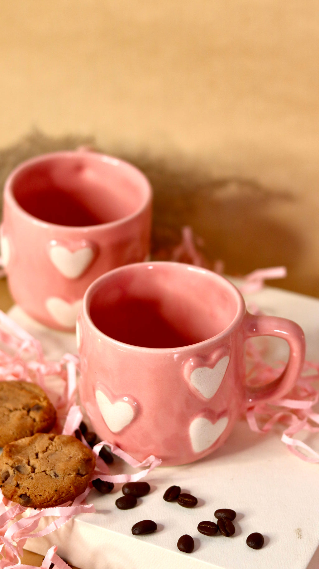 Pink 3d pop heart Mug