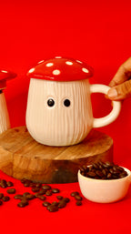 Mugshroom / mushroom ceramic mug with mushroom lid by KLAEORA